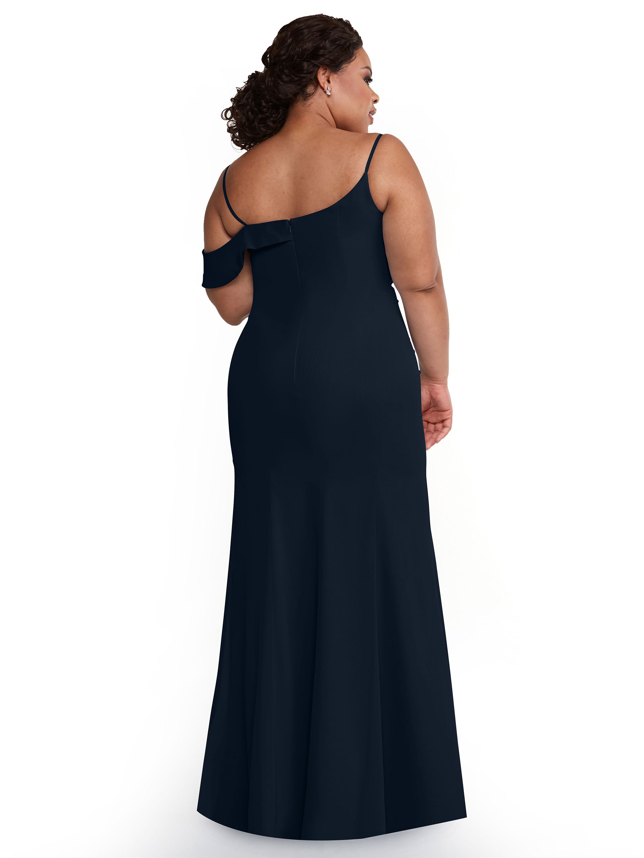 Elegant One Shoulder Chiffon Bridesmaid Dress 80153 - Fit & Flare Style for Weddings, Prom, Formal Events - Plus Size Available