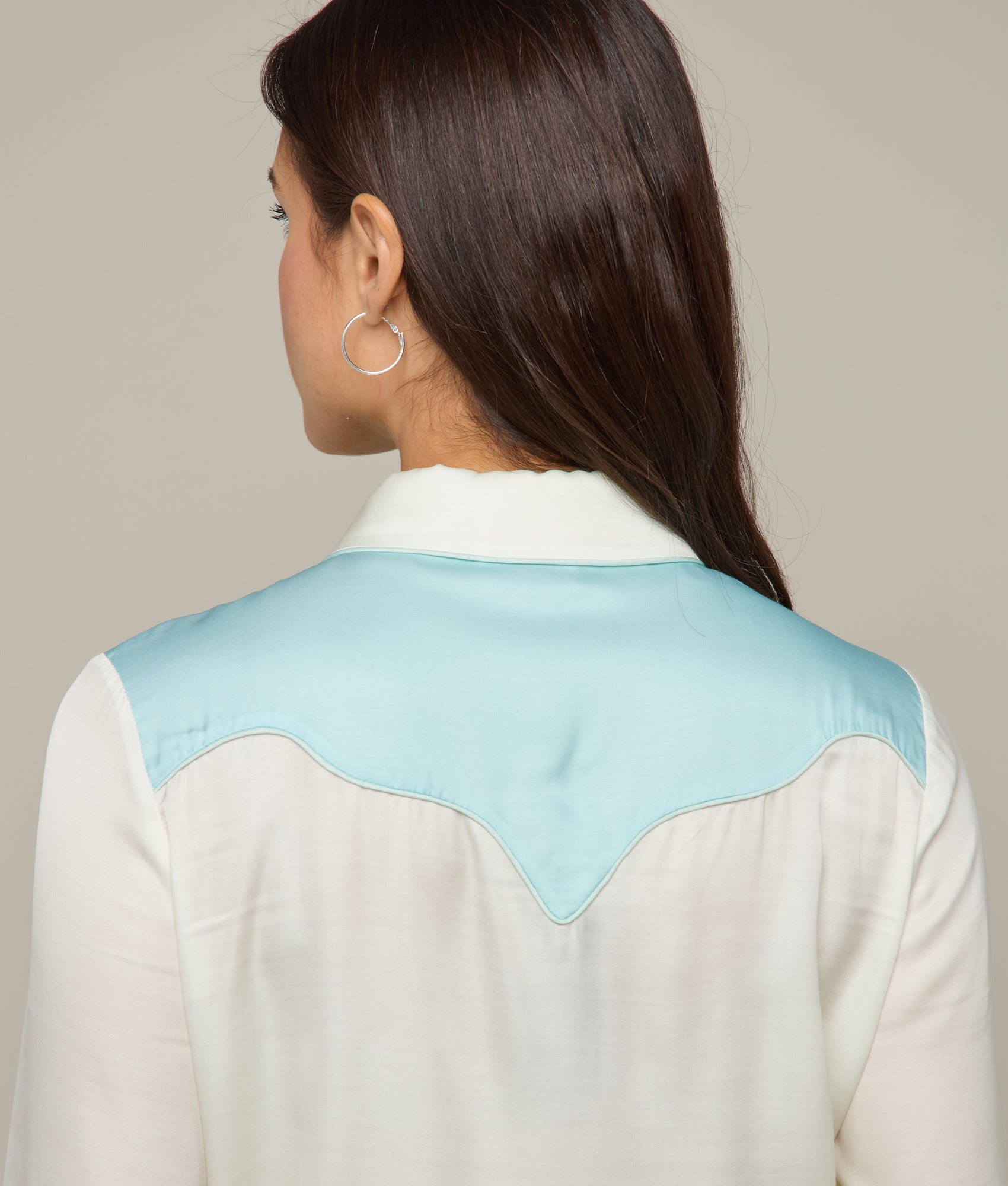 Eleonore Botanic Blouse - Cream & Pastel Blue Floral Print Women's Top | Perfect for Spring Outfits, Garden Parties & Casual Wear