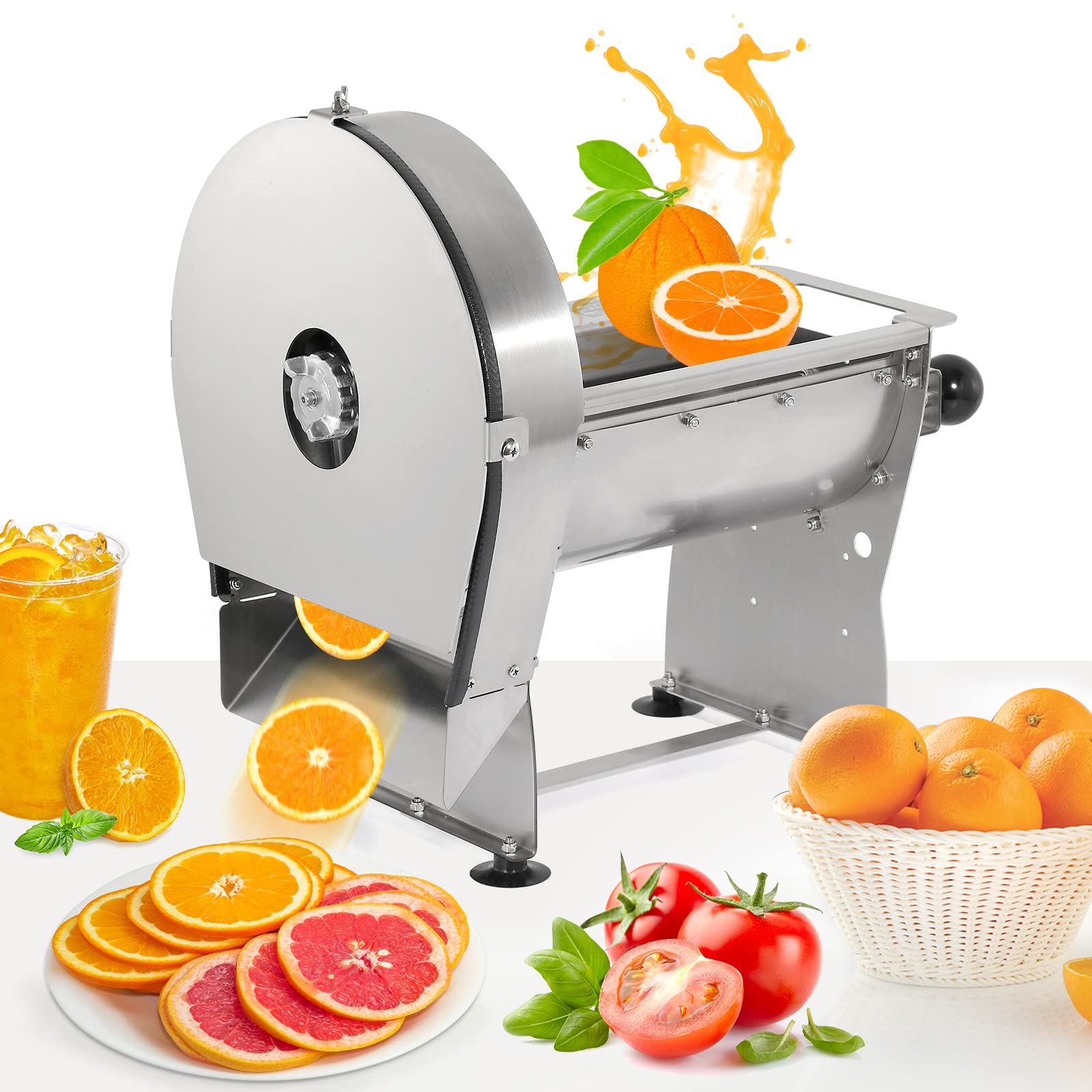 WICHEMI Commercial Electric Vegetable & Fruit Slicer - 2-in-1 Stainless Steel Food Processor for Potatoes, Cabbage & More | Perfect for Restaurants, Catering & Home Kitchen Prep