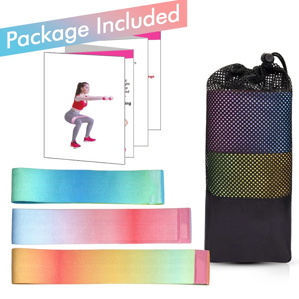 Premium Fabric Resistance Bands Set - High Stretch Booty Bands for Yoga, Fitness & Home Workouts | Glute Loop Bands for Strength Training & Toning | Perfect for Gym, Pilates & Physical Therapy