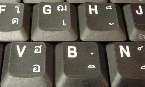 Transparent White Thai Keyboard Stickers for Laptops & PC - Non-Slip, Durable Thai Language Labels for Typing & Language Learning (Perfect for Students, Travelers & Bilingual Users)