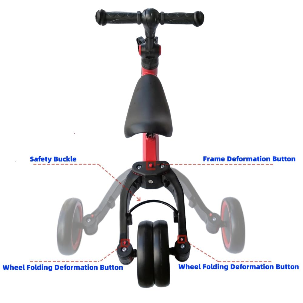 6 in 1 Toddler Bike for 1-5 Year Olds | Baby Walker, Balance Bike & Tricycle with Removable Pedals | Includes Protective Helmet | Perfect for Indoor & Outdoor Play, Balance Training & Early Cycling Development