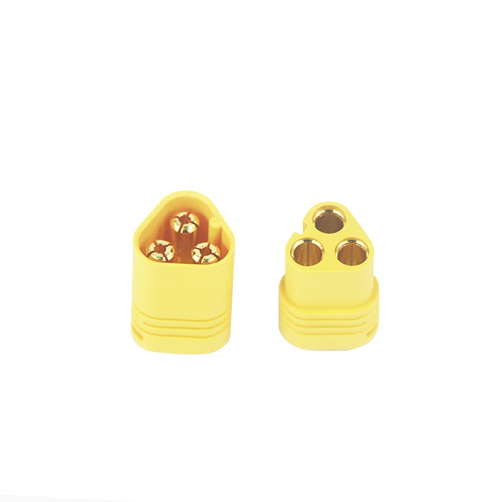 10 Pairs MT60 3.5mm 3-Wire 3-Pole Bullet Connector Plug Set for RC ESC to Motor - Compatible with RC Quad Car, Battery Charger & DIY Electronics Projects (B196-10) - Perfect for RC Hobbyists and Drone Enthusiasts