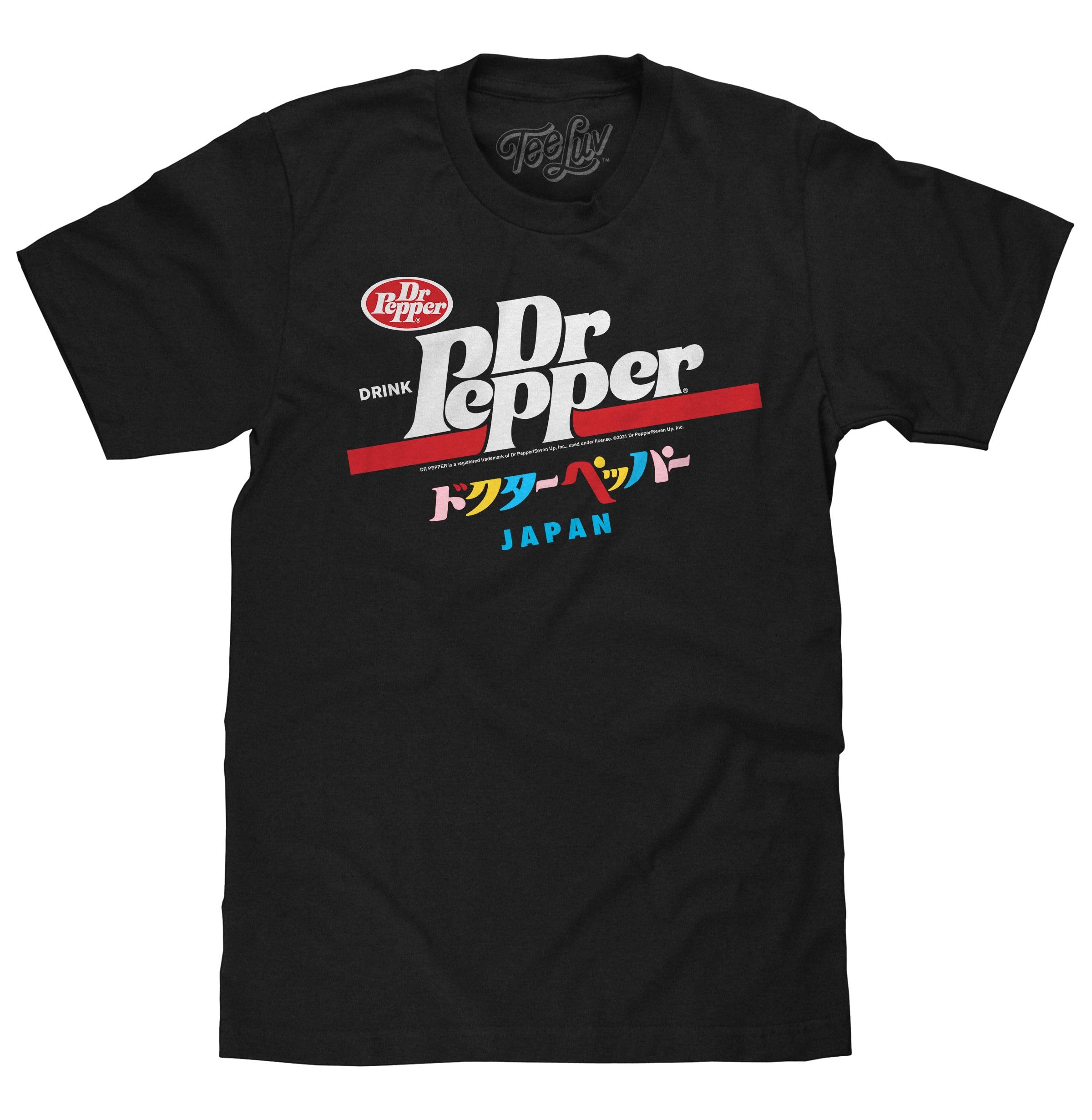 Tee Luv Men's Dr Pepper Soda Graphic T-Shirt | Japanese Inspired Soft Cotton Tee | Casual Wear & Anime Convention Outfit