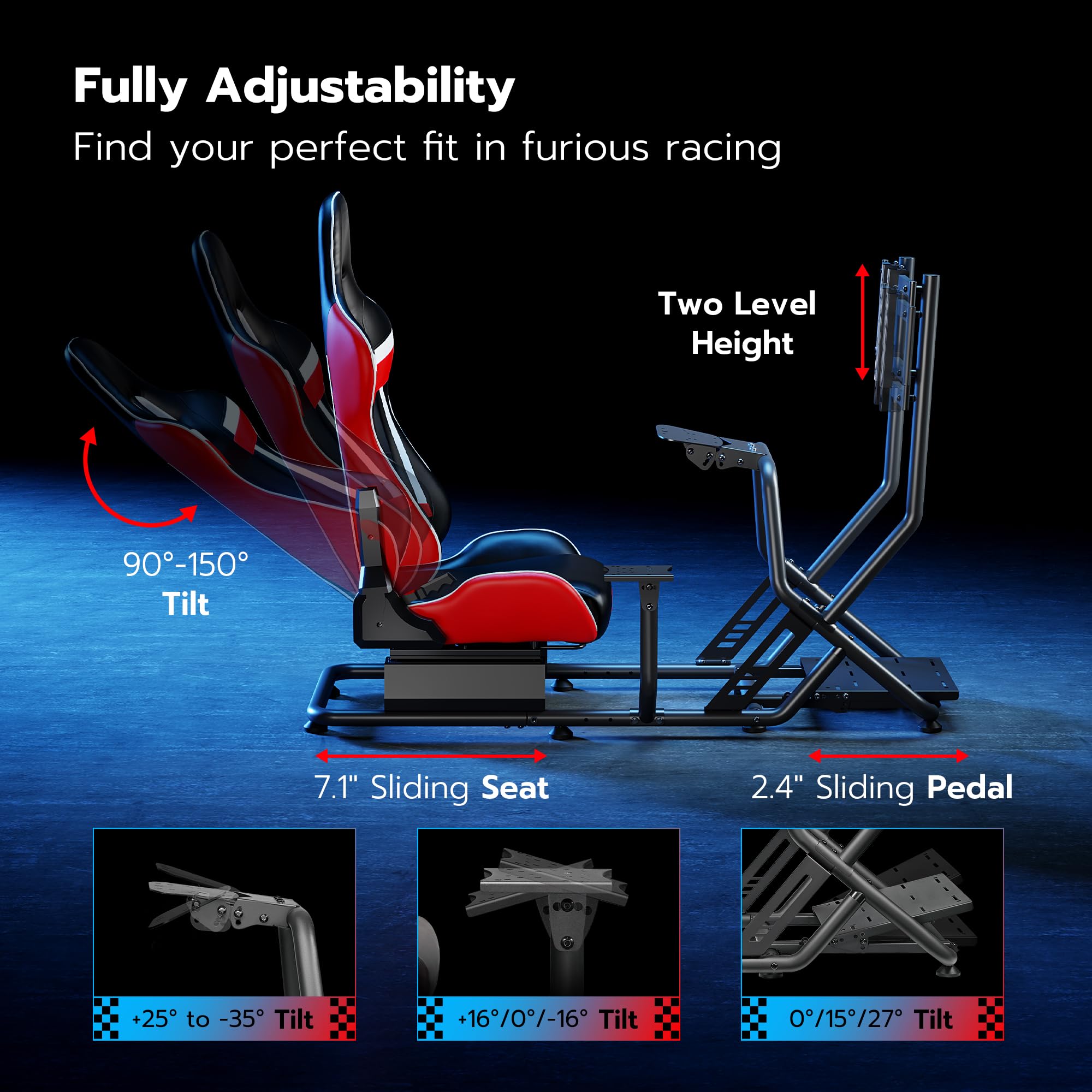 ARES WING Racing Simulator Cockpit with Adjustable Monitor Mount & Seat - Formula & GT Style Sim Racing Rig Compatible with Fanatec, Thrustmaster, Logitech, Moza - Works with PS5, PS4, Xbox & PC - Perfect for Home Racing, Esports Training & Immersive Gaming Experience