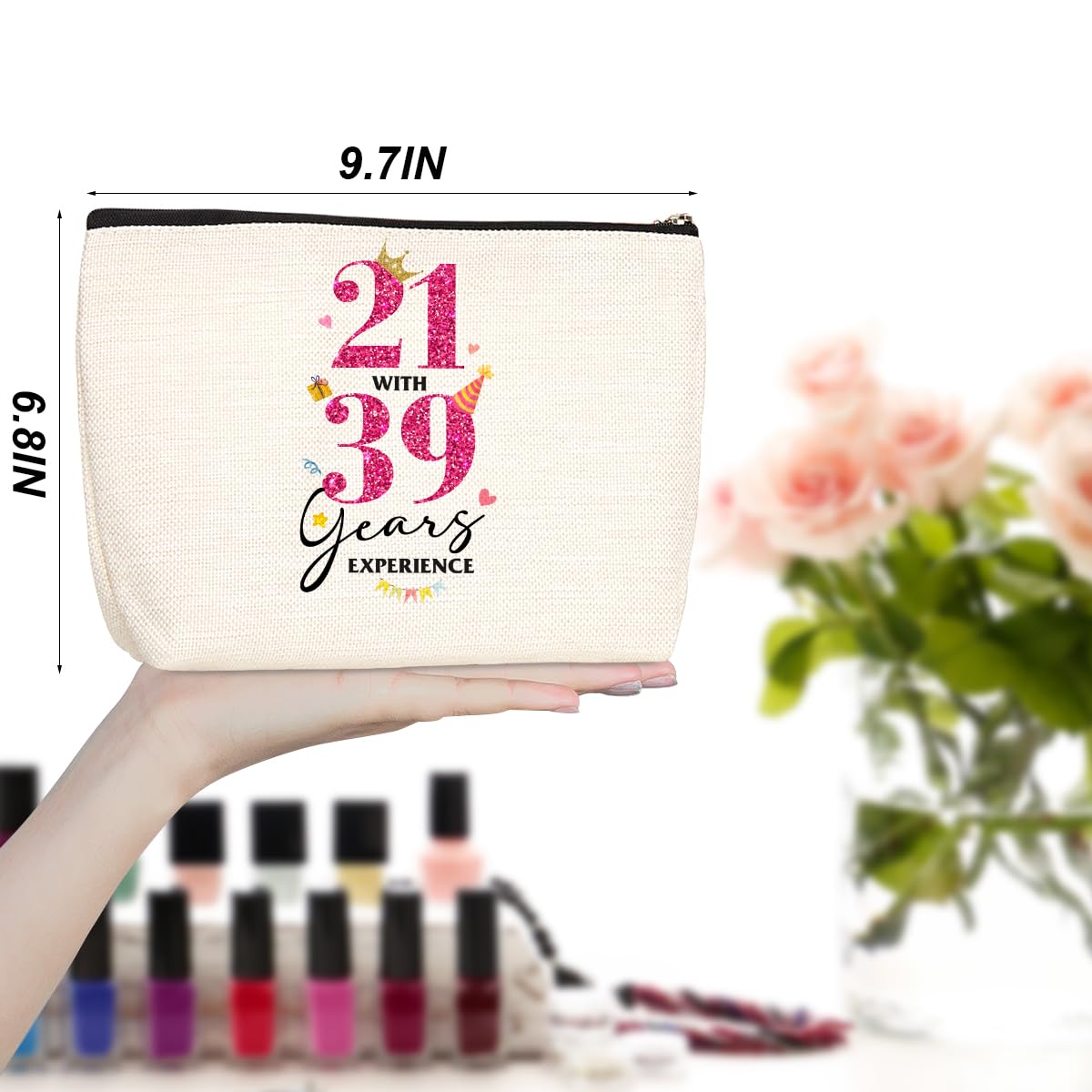 60th Birthday Gifts for Women - Makeup Travel Bag for Mom, Grandma & Friends - Perfect for Anniversaries & Celebrations