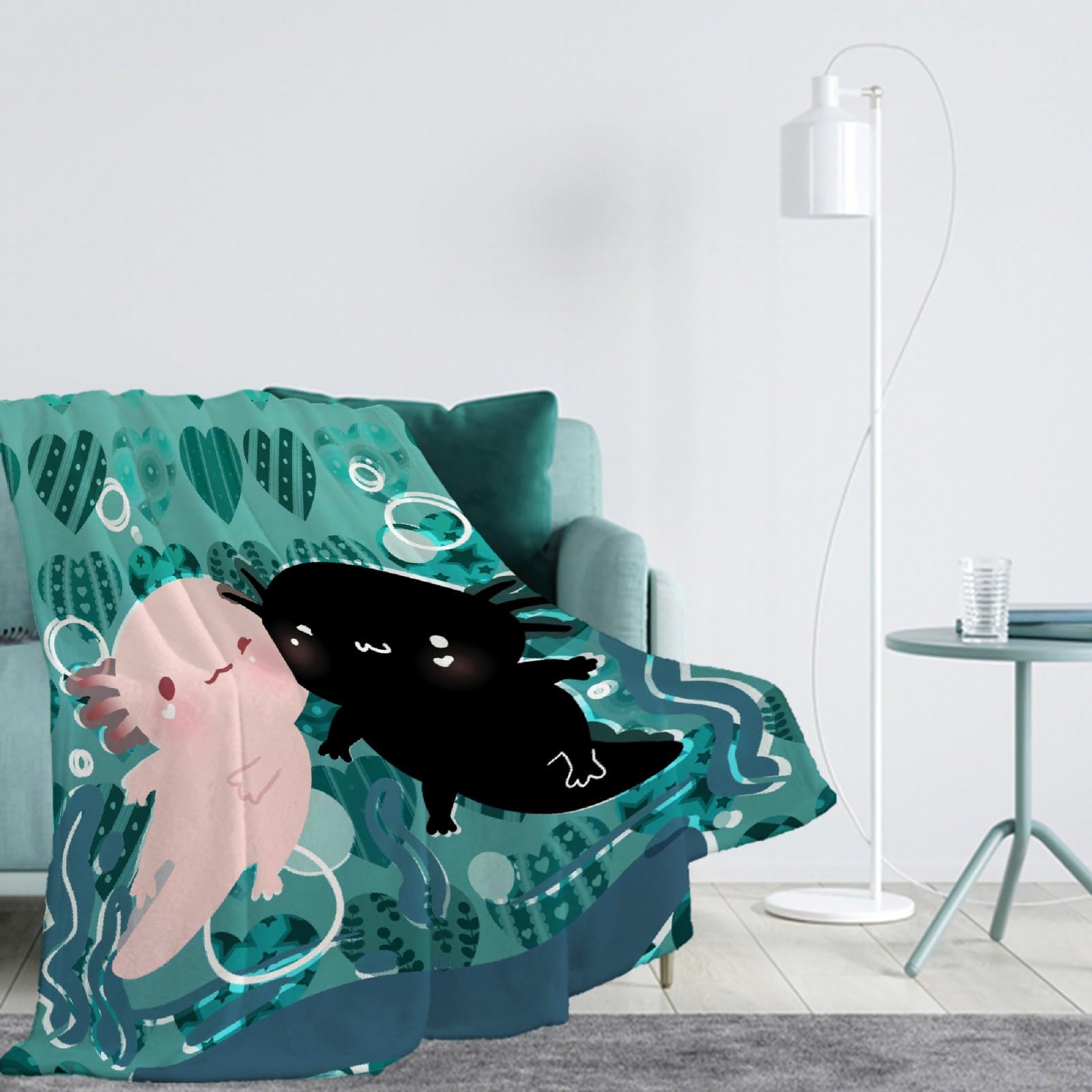 Super Soft Axolotl Plush Blanket - 40x30 Inch Cozy Throw for Bed, Couch & Sofa - Perfect Gift for Baby Girls & Kids | Cute Axolotl Design for Home Decor, Nursery & Snuggling