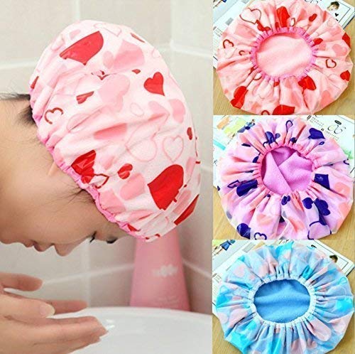Truvic 3 Pack Waterproof Reusable Shower Caps for Women & Men - Soft Elastic Hair Protection for Bath, Spa, Swimming (Multicolor) | Perfect for Travel, Salon & Home Use