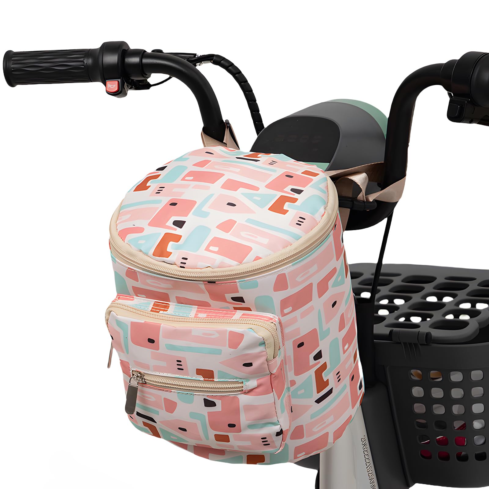 Waterproof Bike Basket Liner - Large Capacity Handlebar Bag Organizer for Cycling, Scooters & Travel | Portable Storage Bin for Kids Bikes & Battery Protection | Durable Fabric in Pink | Perfect for Commuting, Outdoor Adventures & Family Trips