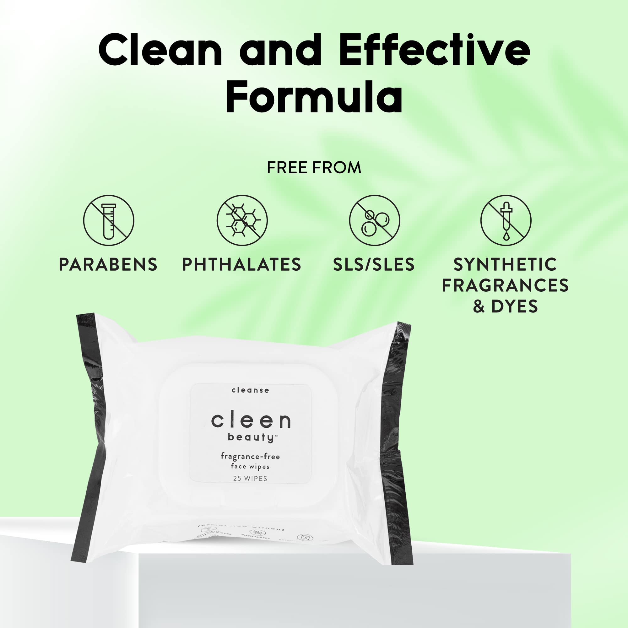 Cleen Beauty Fragrance-Free Aloe Vera Makeup Remover Wipes | Soothing & Moisturizing Biodegradable Face Wipes | Paraben-Free & Hypoallergenic | 25 Count | Perfect for Travel, Gym & Daily Skincare Routine