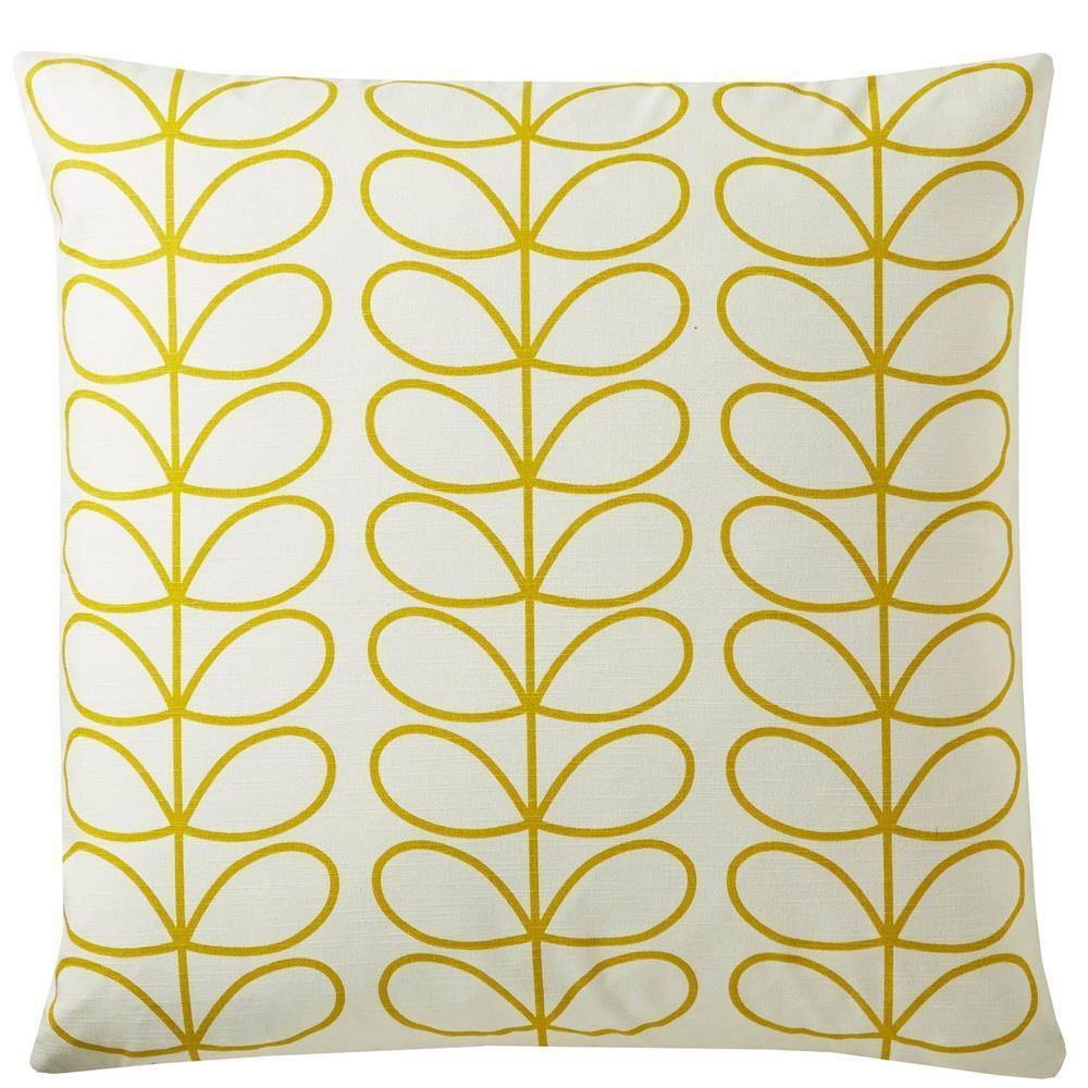 Orla Kiely Small Linear Stem Filled Cushion - Sunflower Pattern Decorative Throw Pillow for Sofa, Bed & Home Decor