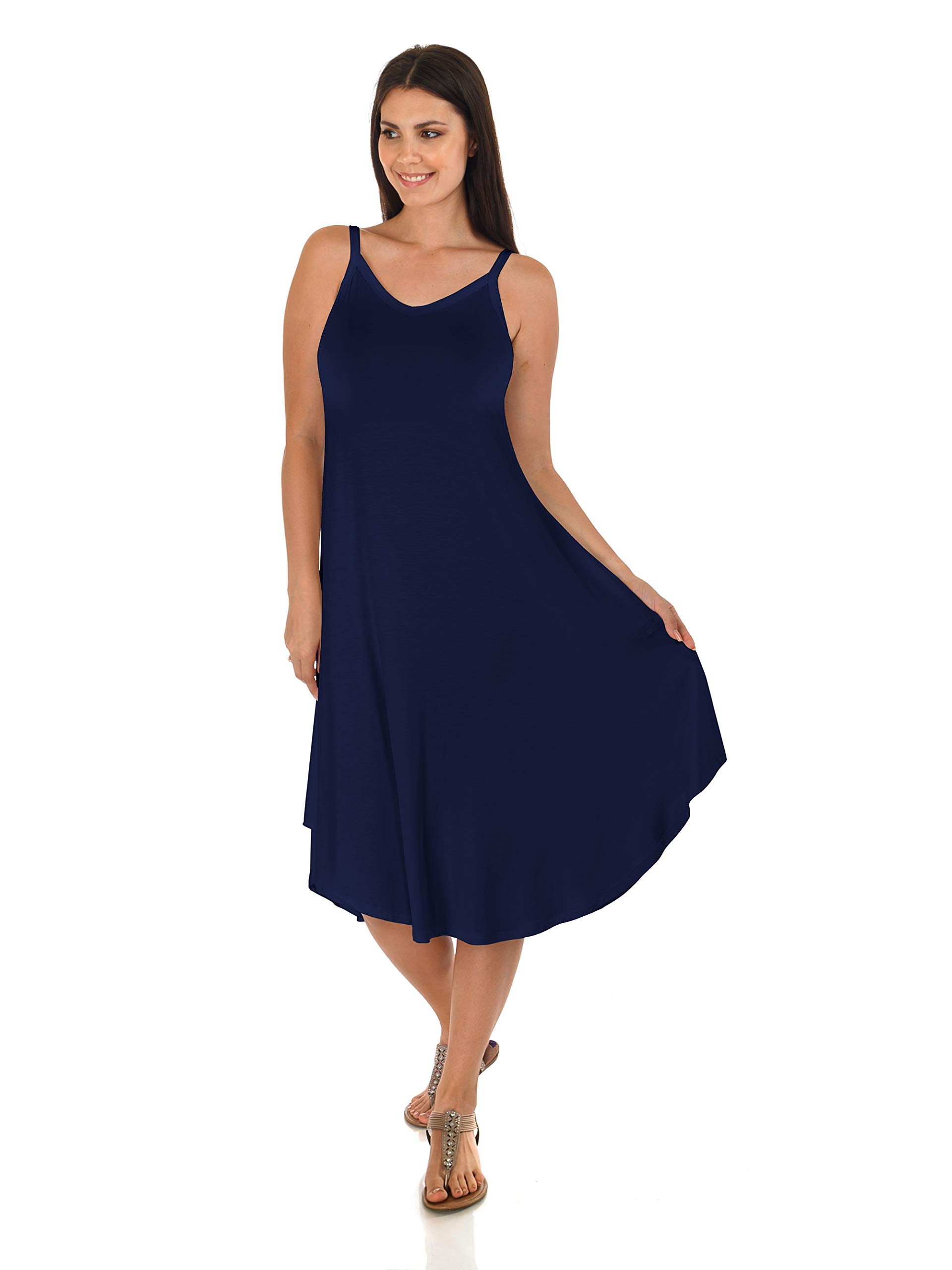 DFF Shop Women's Casual Sleeveless Round Hem Midi Dresses - Flowy Summer Dress for Plus Size (S-5X) | Perfect for Beach, Vacation & Outdoor Parties