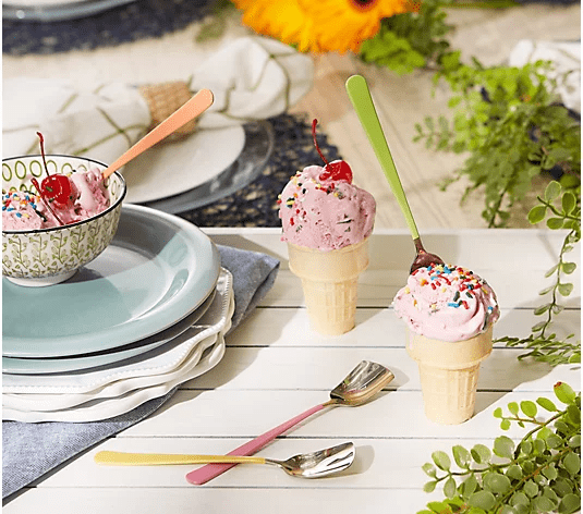 Colorful Ice Cream Spoons - 12 Pack Reusable Plastic Dessert Spoons for Parties, Sundaes, and Frozen Treats - Perfect for Birthday, Wedding, and Summer Events