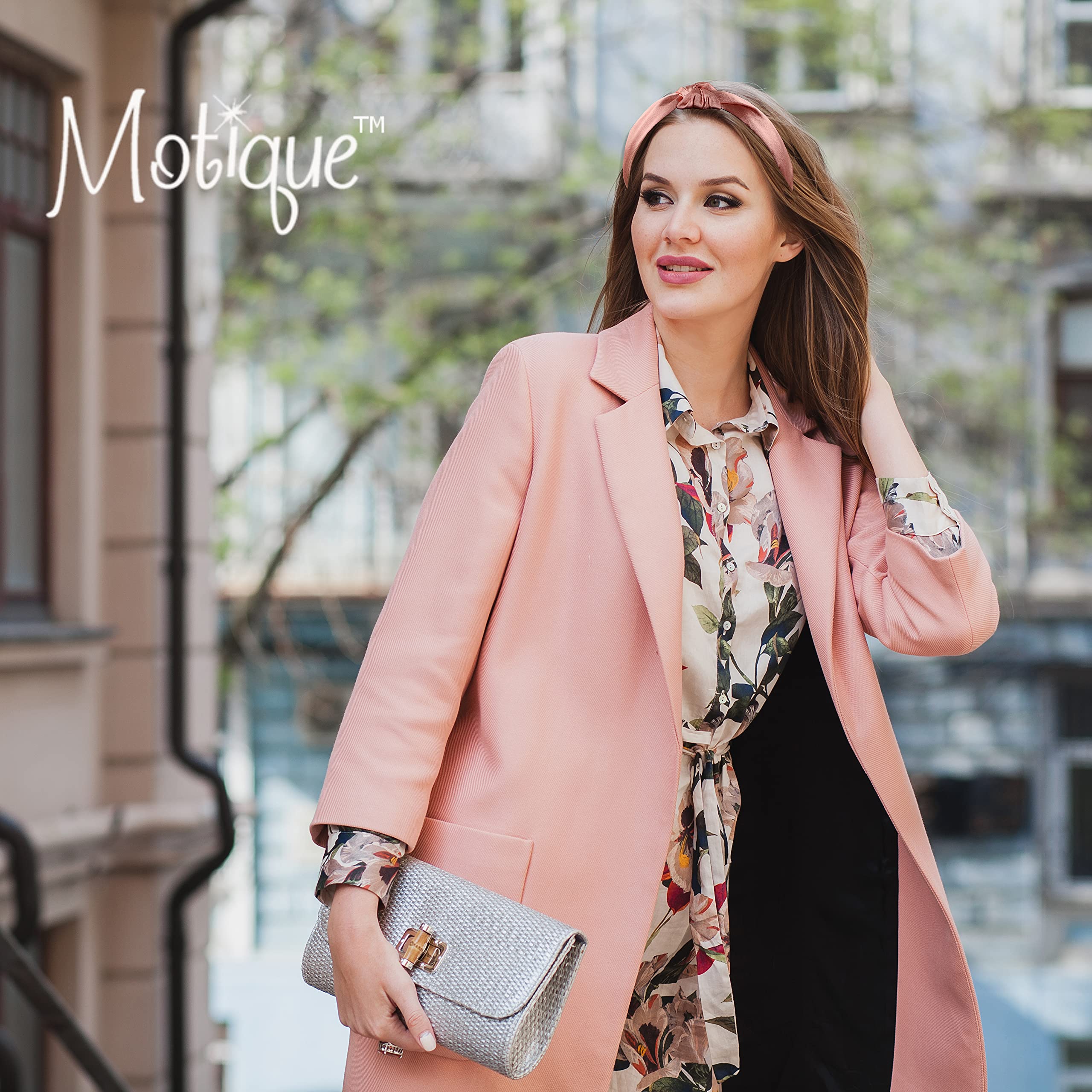 Motique Shiny Satin Turban Headband for Women & Girls - Soft Knotted Hair Accessory in Champagne - Perfect for Sleep, Yoga, and Fashion Styling