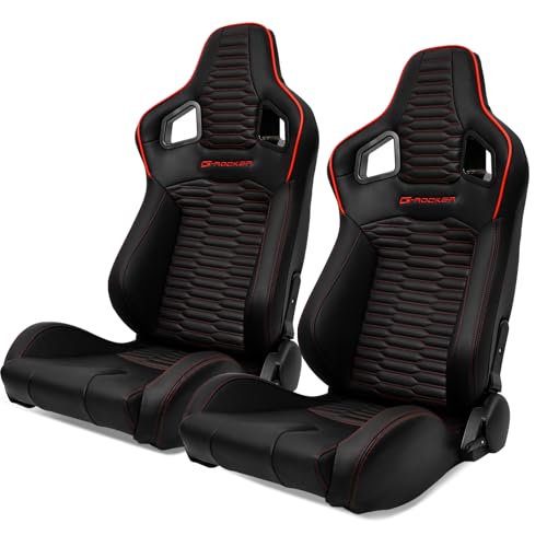 Black PU & Carbon Leather + Red Strip