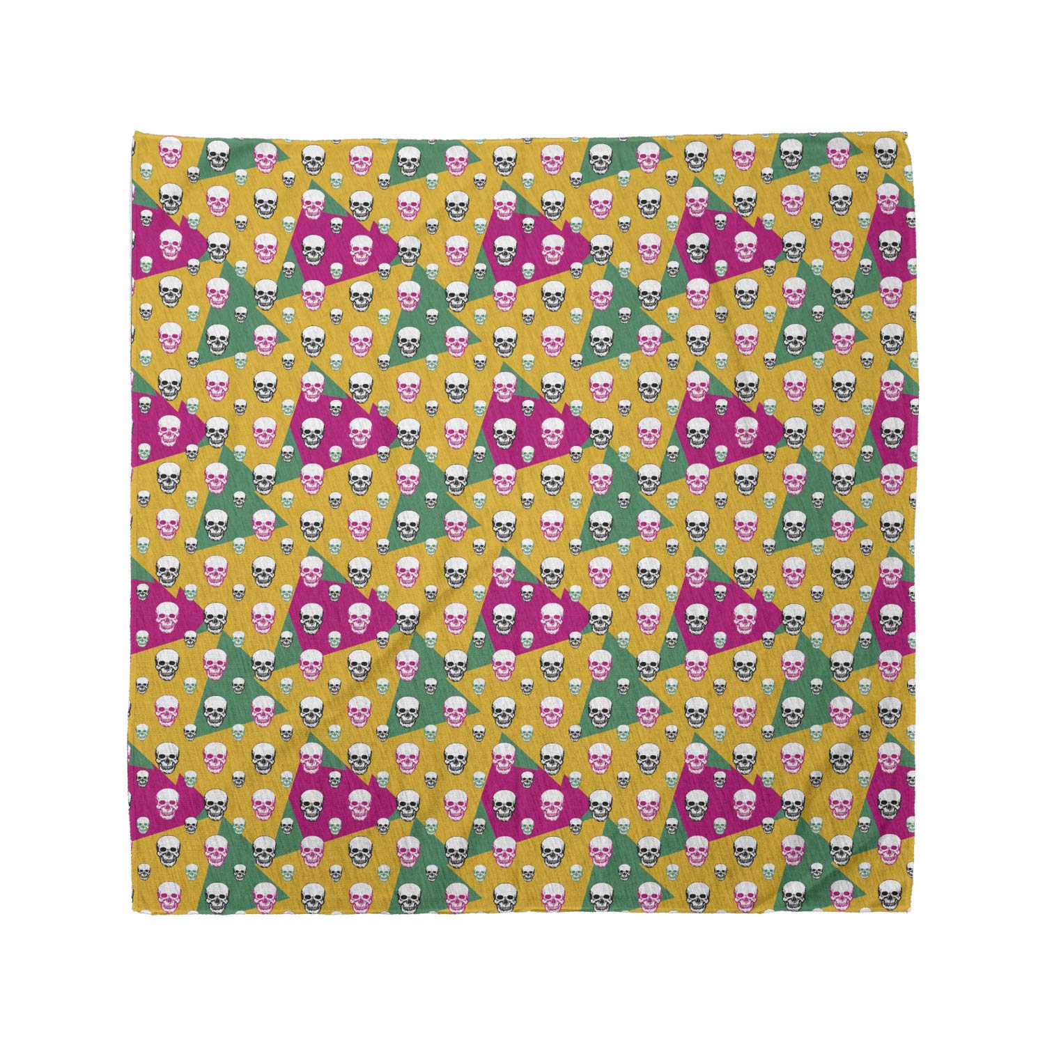 Ambesonne Geometric Bandana - Triangle Head Bones Design, Unisex Head & Neck Scarf for Men & Women | Perfect for Outdoor Activities, Music Festivals & Fashion Accessories