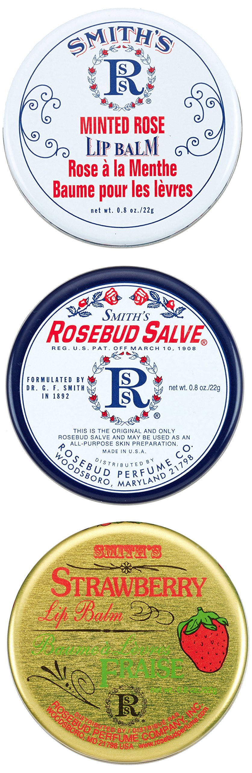 Rosebud Three Lavish Layers Lip Balm - 0.8 oz Moisturizing Lip Care for Dry, Chapped Lips | Day & Night Hydration, Gift Idea for Women & Men