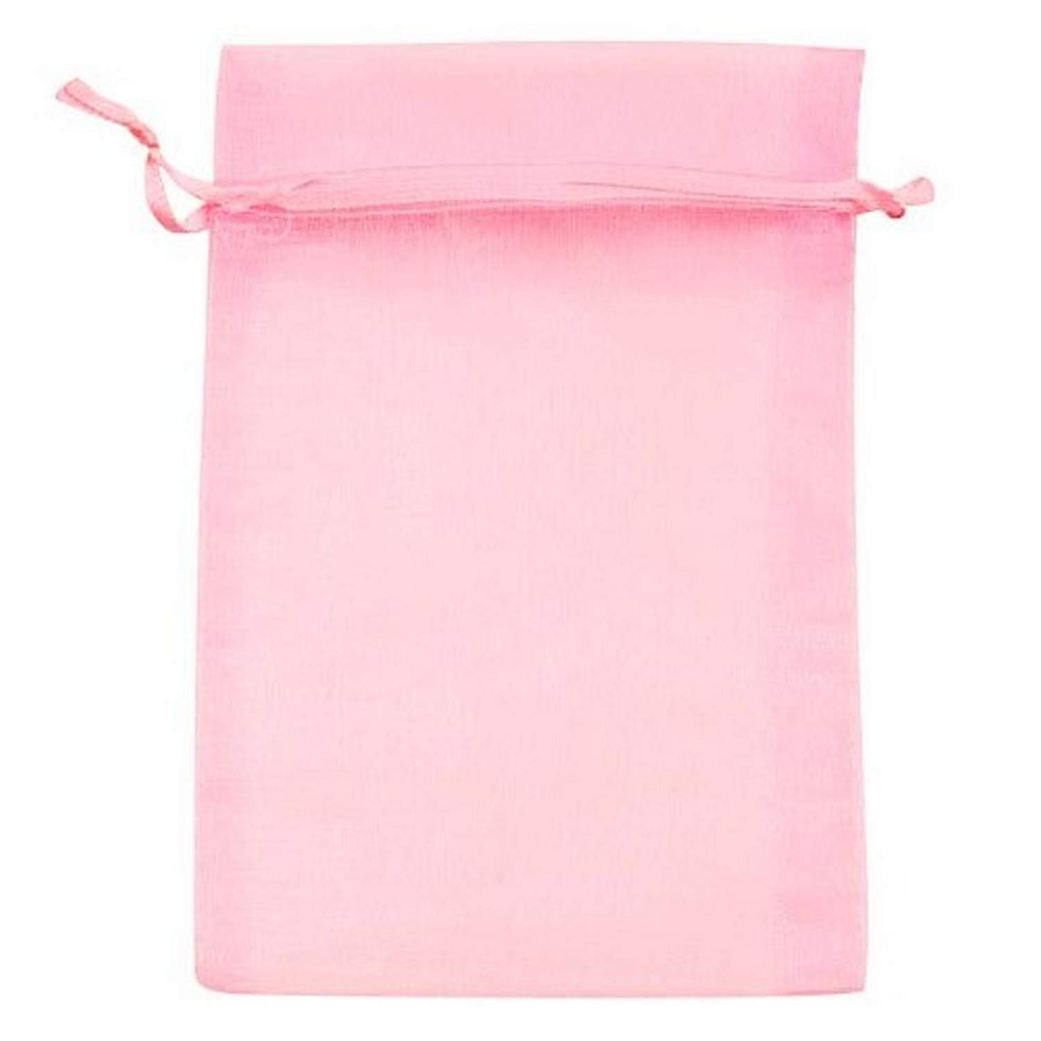 Beadaholique BX1294 LP 4x6 Inch Light Pink Organza Drawstring Gift Bags for Jewelry, Wedding Favors, Party Favors & Bridal Shower Gifts - Set of 25