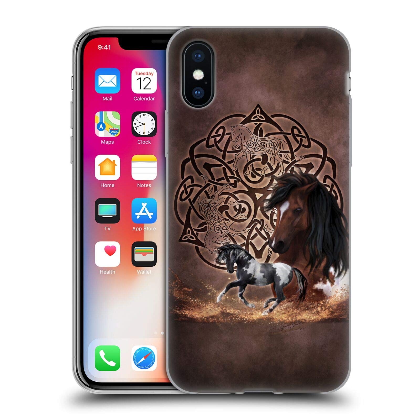 Officially Licensed Brigid Ashwood Horse Celtic Wisdom Soft Gel Case for Apple iPhone X/Xs - Durable Protective Cover with Artistic Design, Perfect for Everyday Use, Travel & Gift Giving