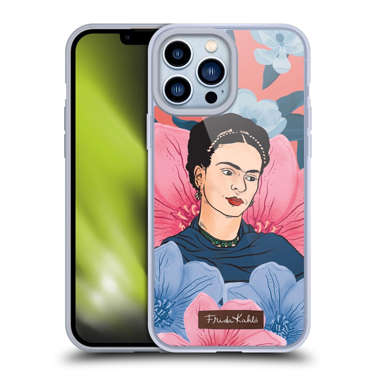 Frida Kahlo Floral Portrait Soft Gel Phone Case for iPhone 13 Pro Max - Officially Licensed Artistic Protective Cover - Perfect for Art Lovers & Unique Style Protection
