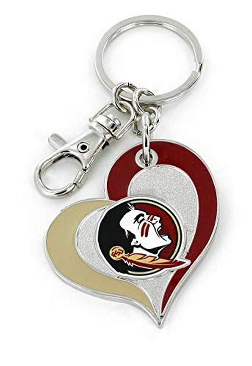 Aminco NCAA Unisex Swirl Heart Keychain - Perfect for College Fans, Gifts & Game Day Accessories