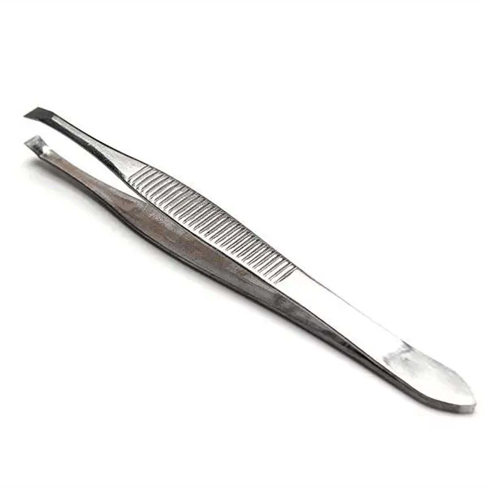 Stainless Steel Eyebrow Tweezers - Ultra Thin Precision Hair Removal Tool for Eyebrows, Facial Hair & Splinters - Perfect for Grooming, Makeup & First Aid Kits