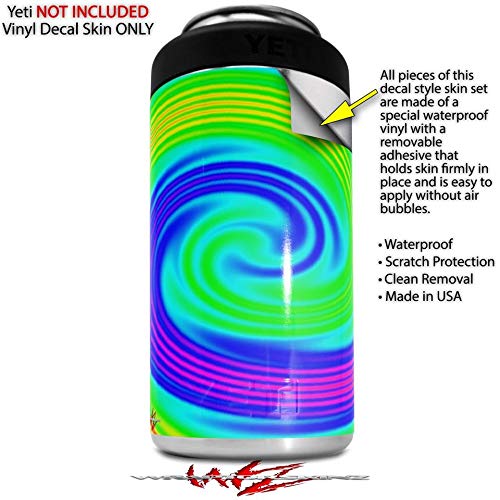 Rainbow Swirl Skin Decal Wrap for Yeti 16oz Tall Colster Can Cooler - Compatible with Yeti Can Insulator (Cooler Not Included) - Perfect for Outdoor Parties, Camping & Beach Trips
