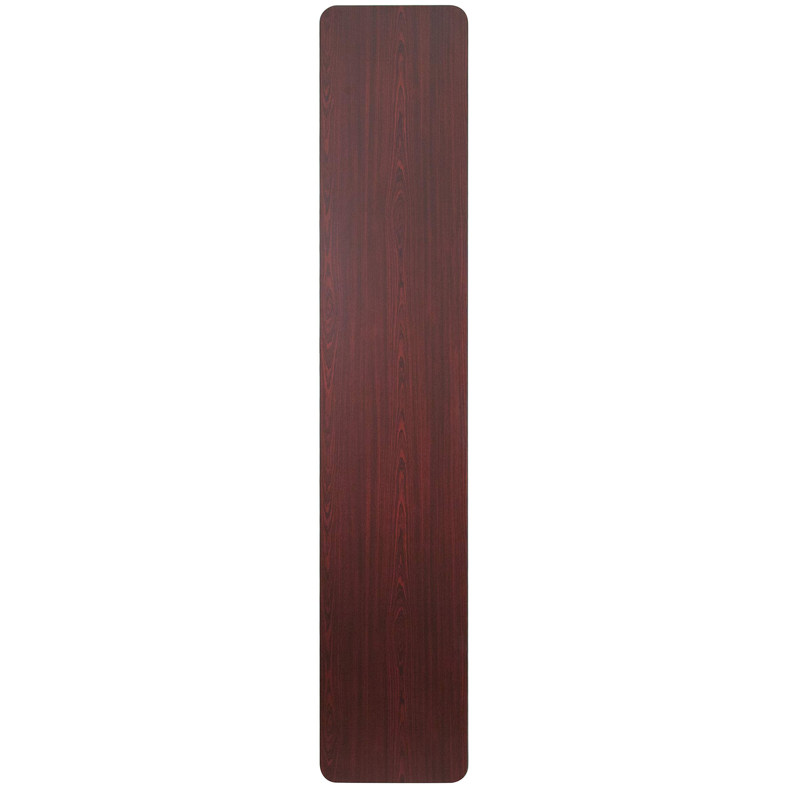 Flash Furniture Floyd 8-Foot Mahogany Laminate Folding Training Table - Durable High-Pressure Surface for Classrooms, Meetings & Events | Space-Saving Foldable Design