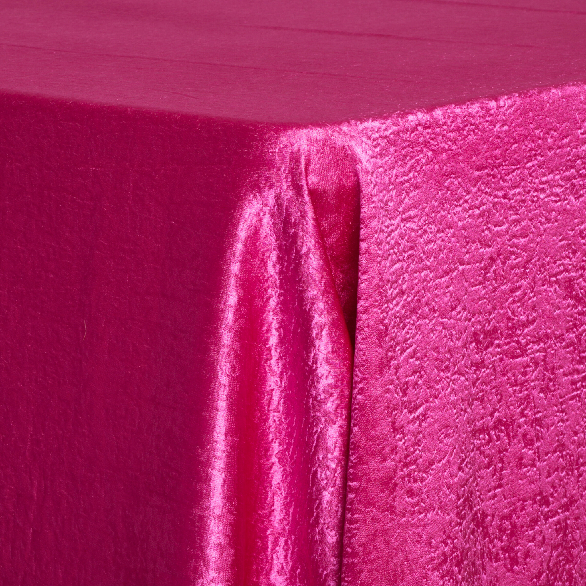 Crinkle Shimmer 90x132 Inch Rectangular Tablecloth in Fuchsia - Perfect for Weddings, Parties, and Holiday Decorations