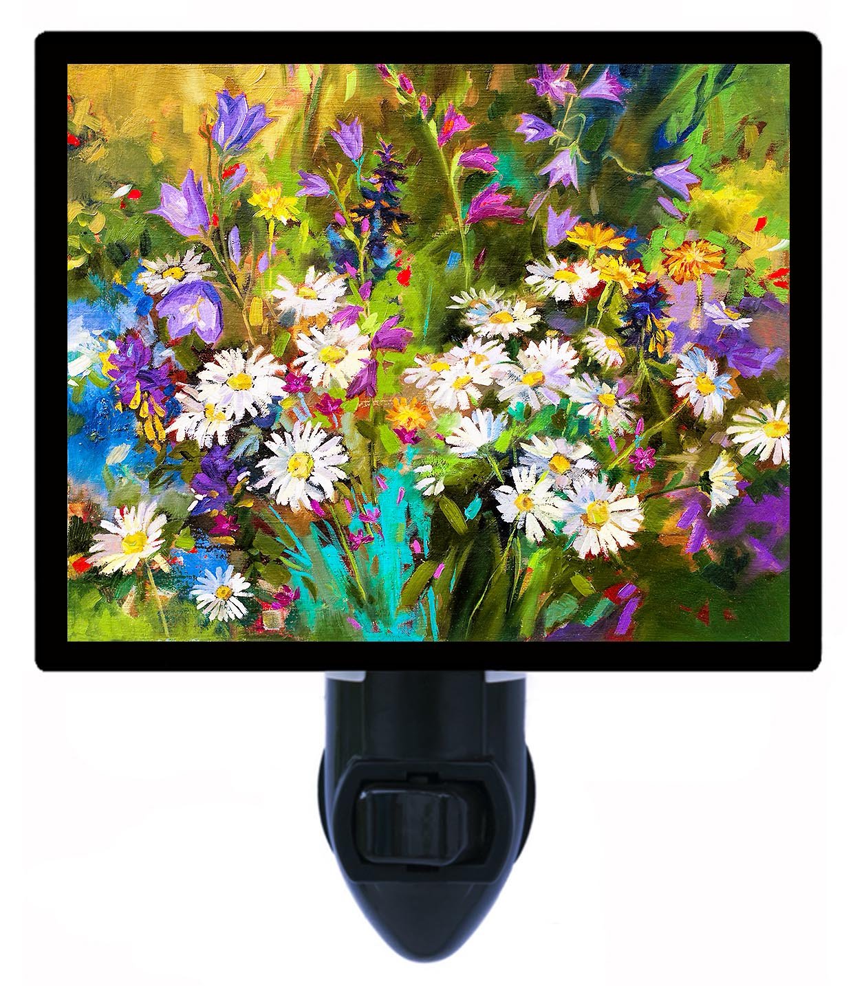Flower Oil Painting Night Light - Elegant Floral Decor for Bedroom, Living Room & Garden - Perfect for Home, Office & Gift Giving