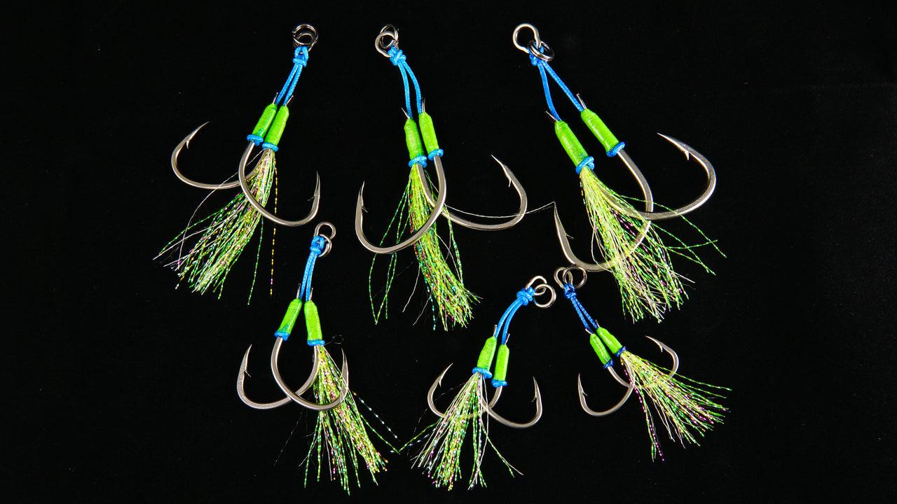 Jigging World Angel Twin Assist Hooks - Strong Saltwater Fishing Hooks for Tuna, Grouper & Snapper - Perfect for Offshore Deep Sea Jigging & Bottom Fishing