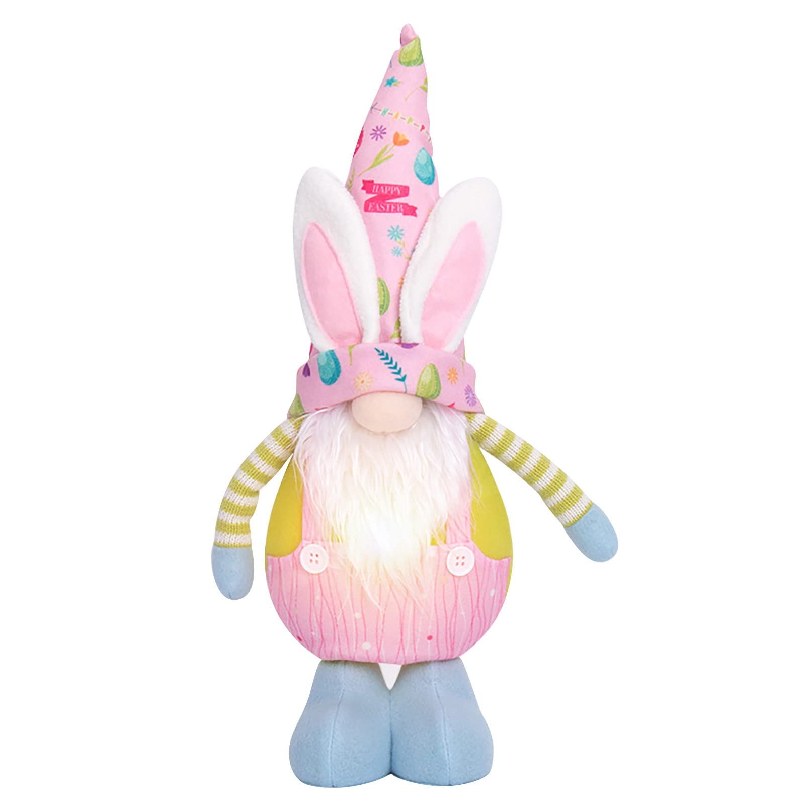 Glowing Easter Bunny Dwarf Ornaments - Spring Rabbit Gnome Doll Faceless Decor for Easter Tree, Home, Garden & Party Decorations
