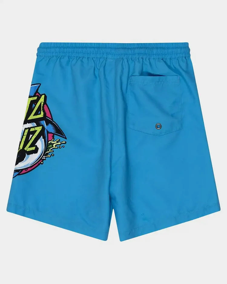 Santa Cruz Shark Dot Boys Swim Trunks - Quick-Dry Beach Shorts for Surfing, Swimming & Summer Activities