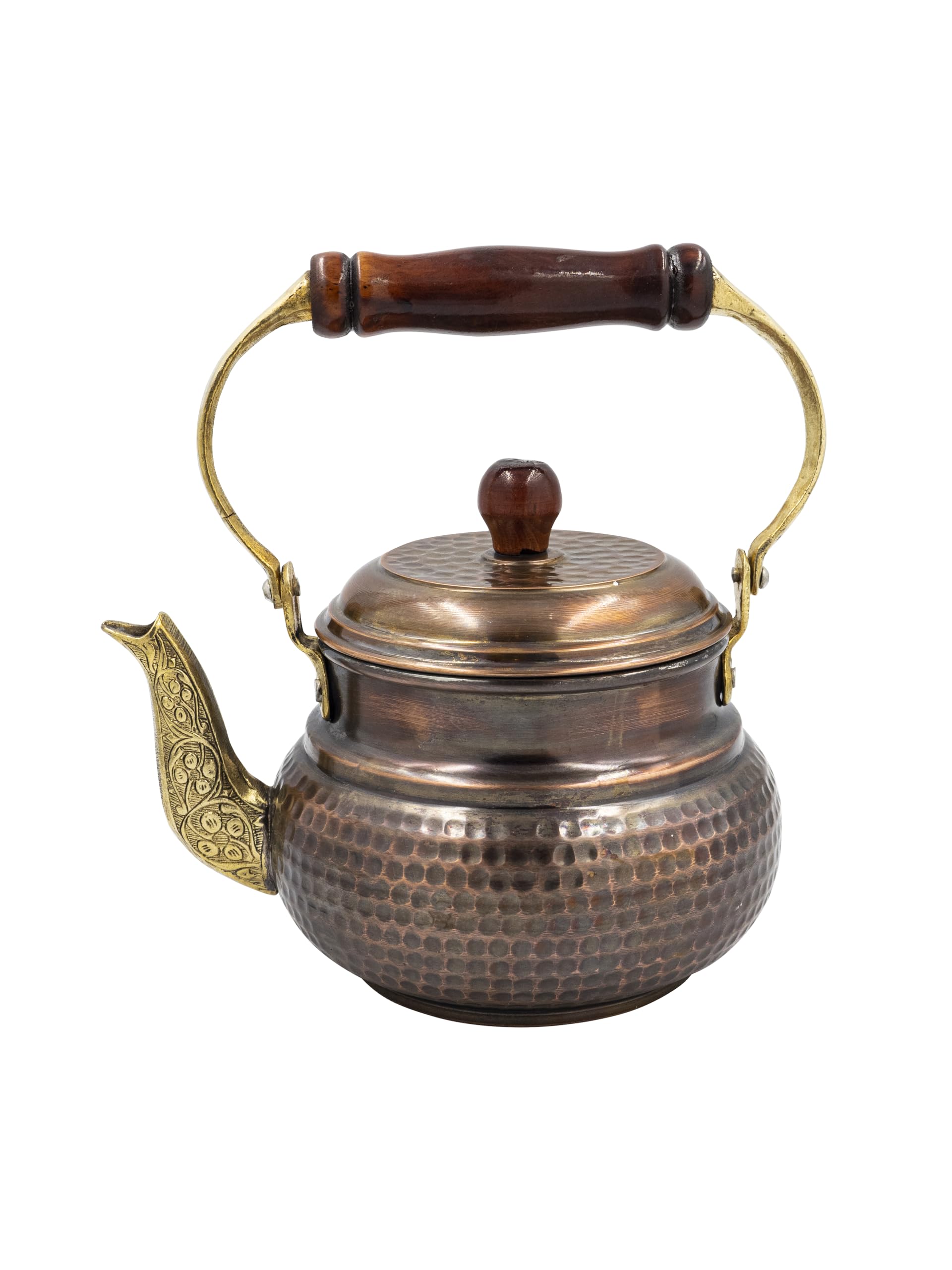 Handmade Hammered Copper Tea Kettle Stovetop - 1.7 Quart Real Copper Teapot with 1mm Thick Oxidized Finish | Perfect for Traditional Tea Brewing, Camping & Rustic Kitchen Decor