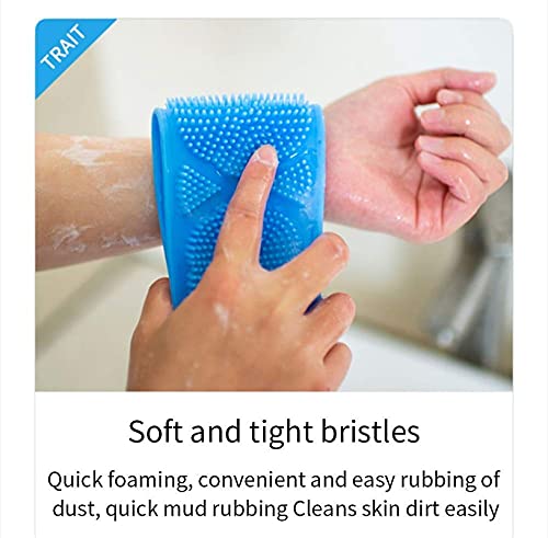 D.B.Z. Pack of 2 Silicone Back Scrubber Bath Belt - Double-Sided Exfoliating & Massage Shower Brush for Men & Women, Removes Dead Skin - Perfect for Deep Cleaning & Relaxation in Bath or Shower (Multicolor)
