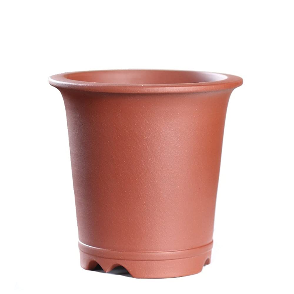 Handmade Large Purple Sand Ceramic Flower Pot - Classic Indoor Desktop Planter for Plants & Flowers - Office, Hotel, Home Decor Planting Pot (No Green Plastic Included) - Perfect for Succulents, Herbs & Decorative Greenery