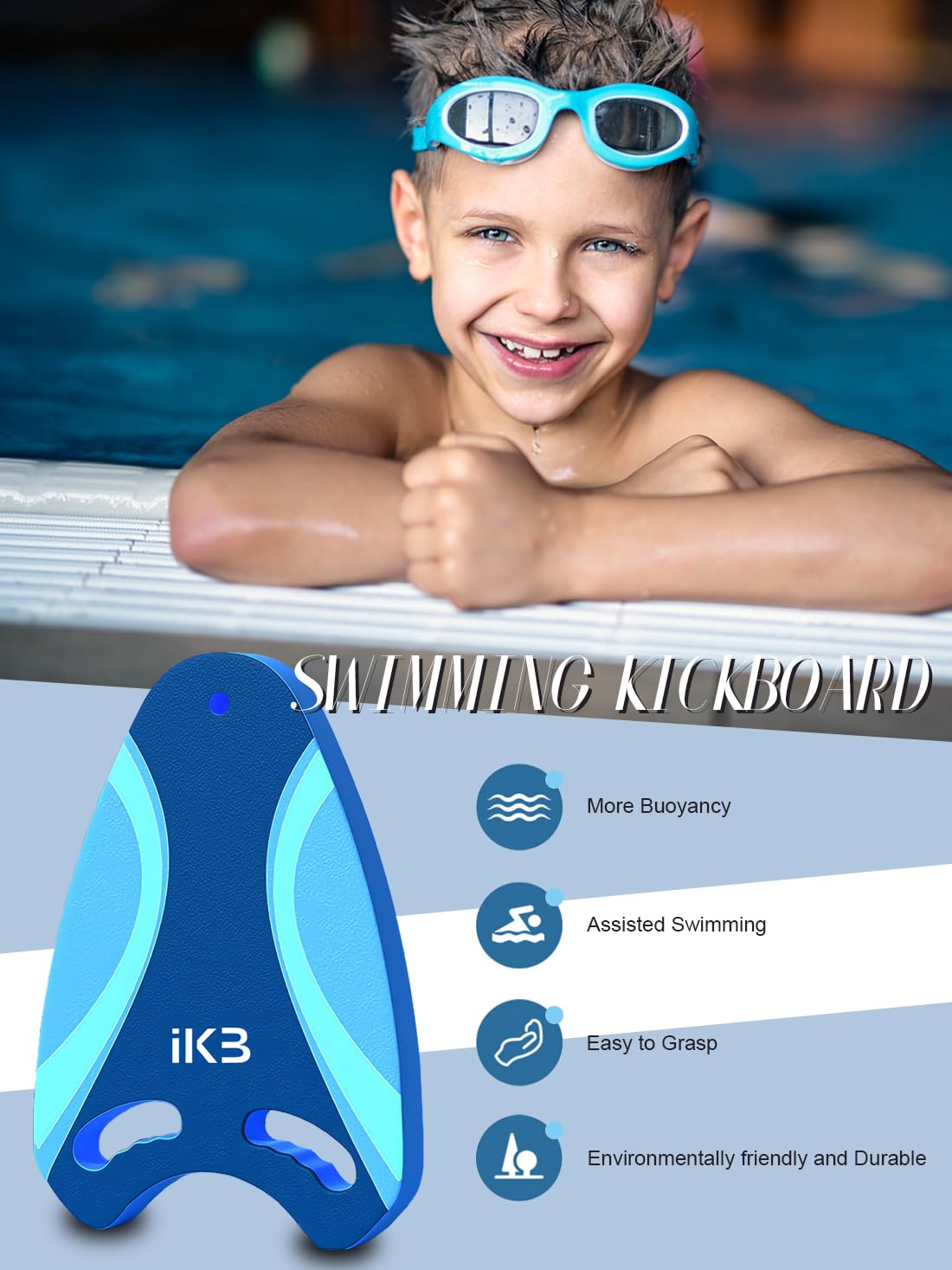 **Swimming Kickboard for Kids & Adults - EVA Foam Swim Training Aid & Pool Exercise Equipment - Perfect for Swim Lessons, Lap Training & Water Workouts**