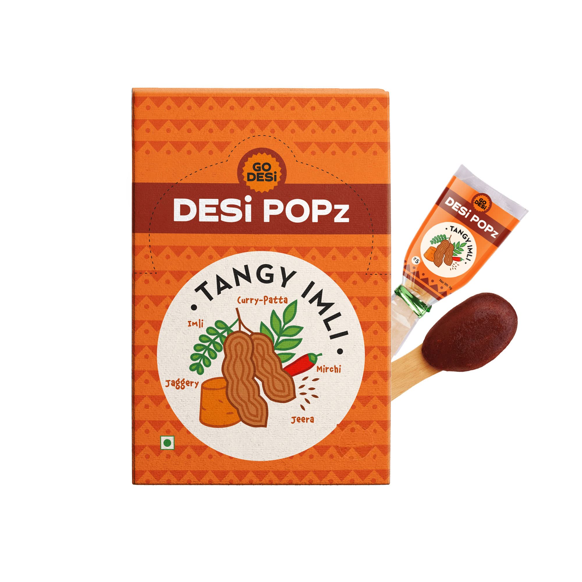 GO DESi Popz Imli Pop - 40 Pieces Tamarind & Jaggery Candy Lollipops (320g) | Tangy Digestive Treat | Perfect for Parties, Snacking & Digestive Aid