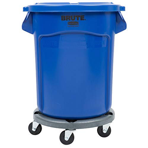 TableTop King Brute 20 Gallon Blue Trash Can with Lid and Wheels - Heavy Duty Commercial Garbage Bin for Office, Kitchen, Restaurant & Outdoor Use