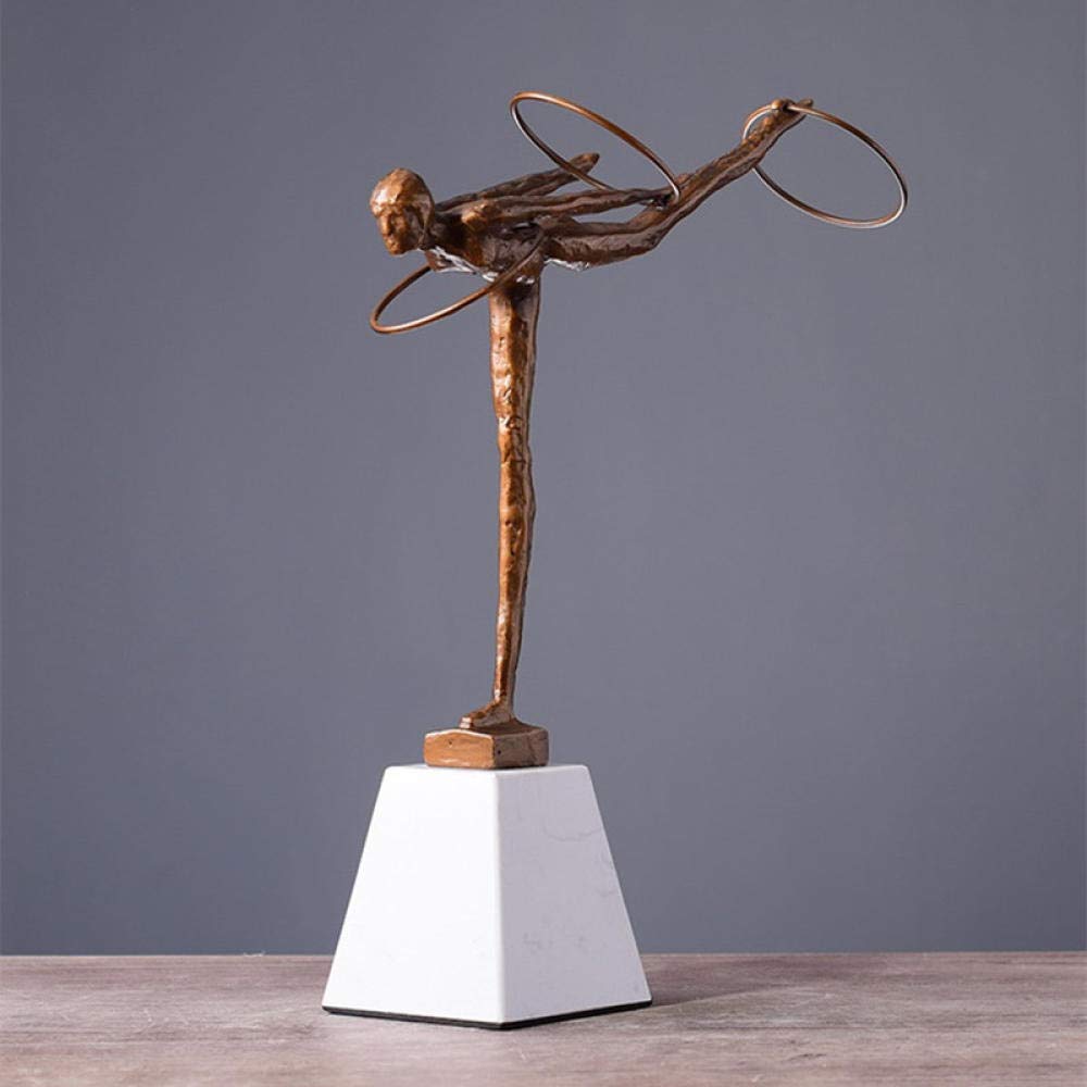 Elegant Ballet Girl Iron Sculpture - Metal Gymnastics Art Figurine for Home Decor | Perfect for Living Room, Office & Dance Studio Decorations