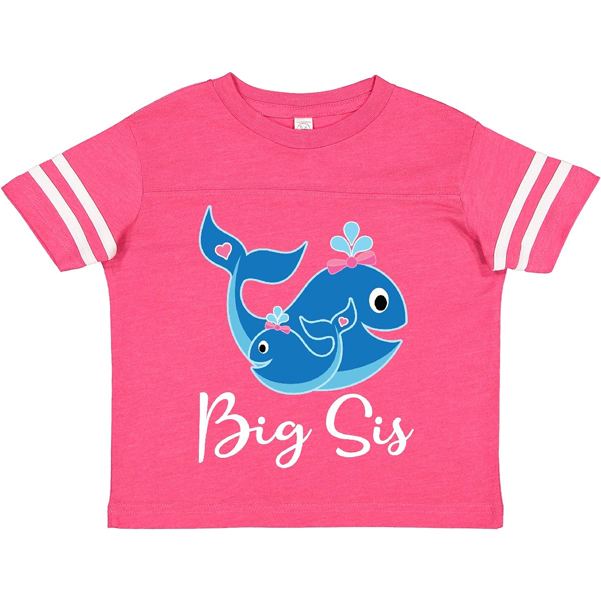 Inktastic Big Sis Whale Girls Sister Toddler T-Shirt - Cute Whale Design Sibling Matching Outfit for Toddler Girls - Perfect for Family Photos, Birthday Gifts & Sister Bonding Moments