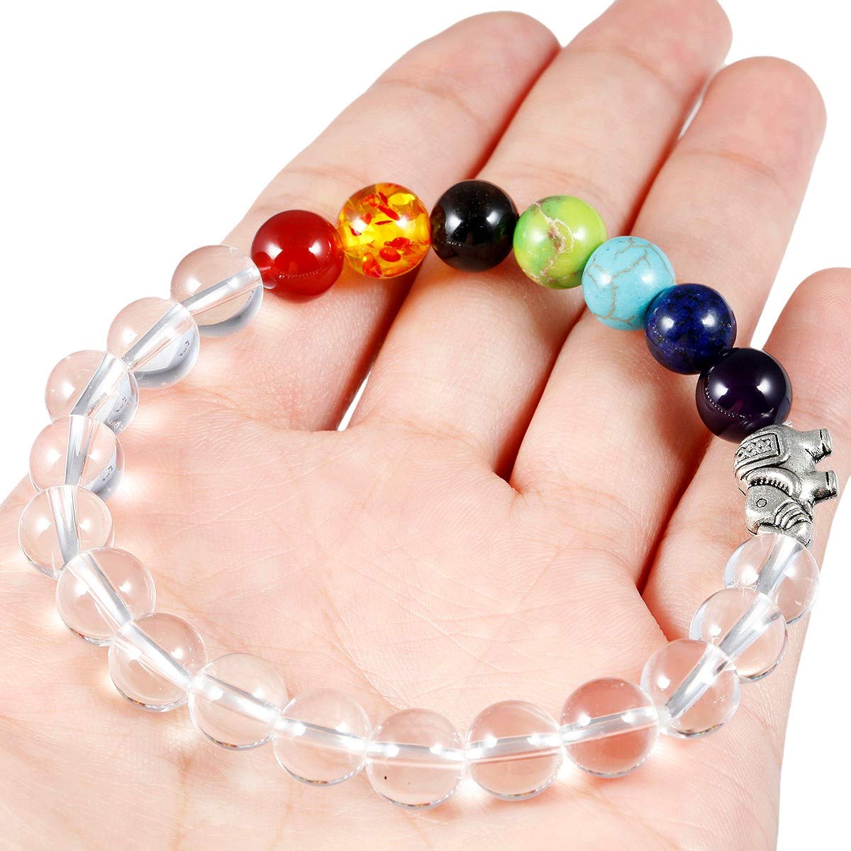 Natural Lava Rock Beads Bracelet for Men & Women - 8mm Chakra Healing Stones, Aromatherapy Essential Oil Diffuser - Yoga, Meditation & Spiritual Wellness Accessory