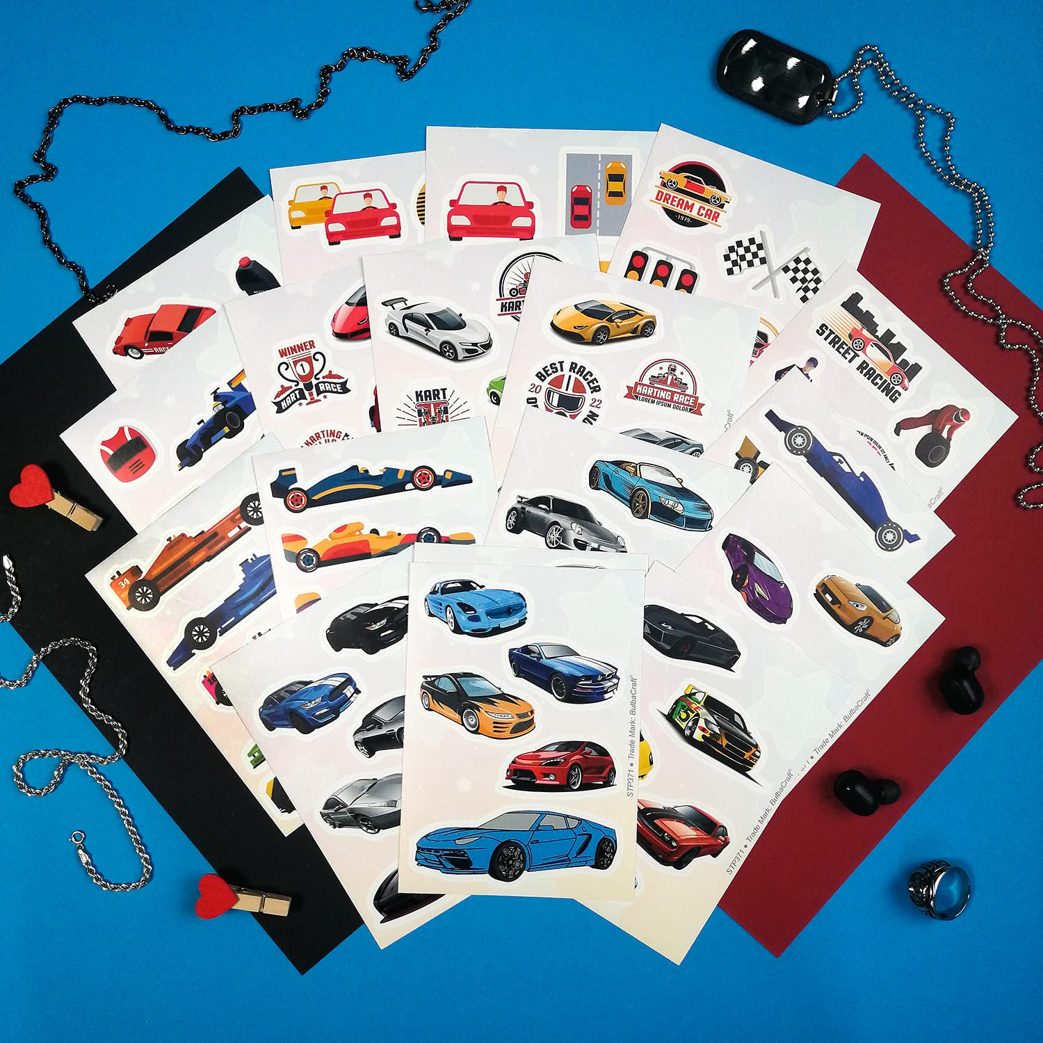 100Pcs Race Car Stickers for Kids - High-Speed Racing Decals & Vinyl Stickers - Perfect for Car Themed Birthday Parties, DIY Toys, Room Decor & Youth Racing Enthusiasts - Waterproof & Durable for Laptops, Helmets & Notebooks