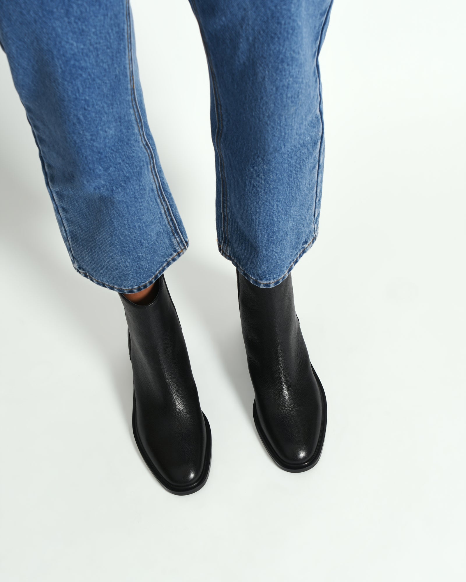 Mason Flat Ankle Boots for Women - Black Leather Chelsea Boots with Side Zipper | Comfortable Casual & Work Shoes for Office, Travel and Everyday Wear
