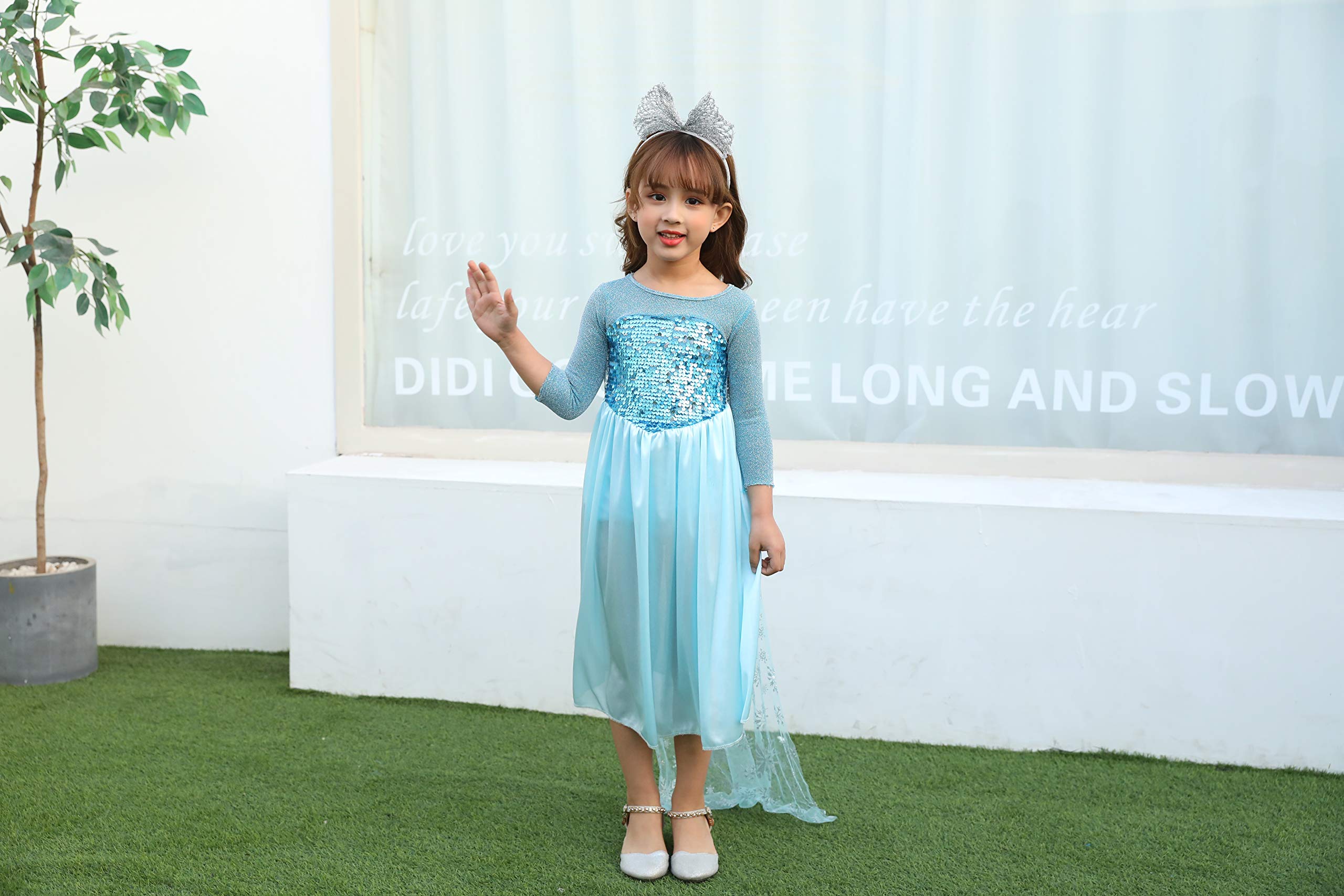Girls' Ice Princess Dress Costume for Birthday, Halloween & Christmas - Fancy Party Outfit Size 2-12 | Perfect for Dress-Up, Pageants & Themed Celebrations