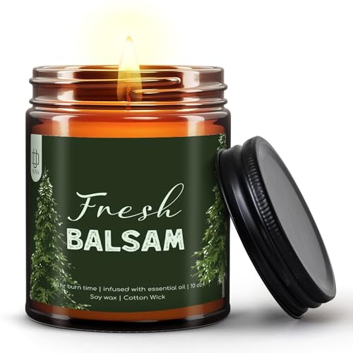 Festive Fig Scented Soy Wax Christmas Candles - Holiday Home Decor with Clean Burn & No Black Smoke - Non-Toxic Winter Candles for Cozy Fireplace Nights, Gift Giving & Christmas Tree Decorations