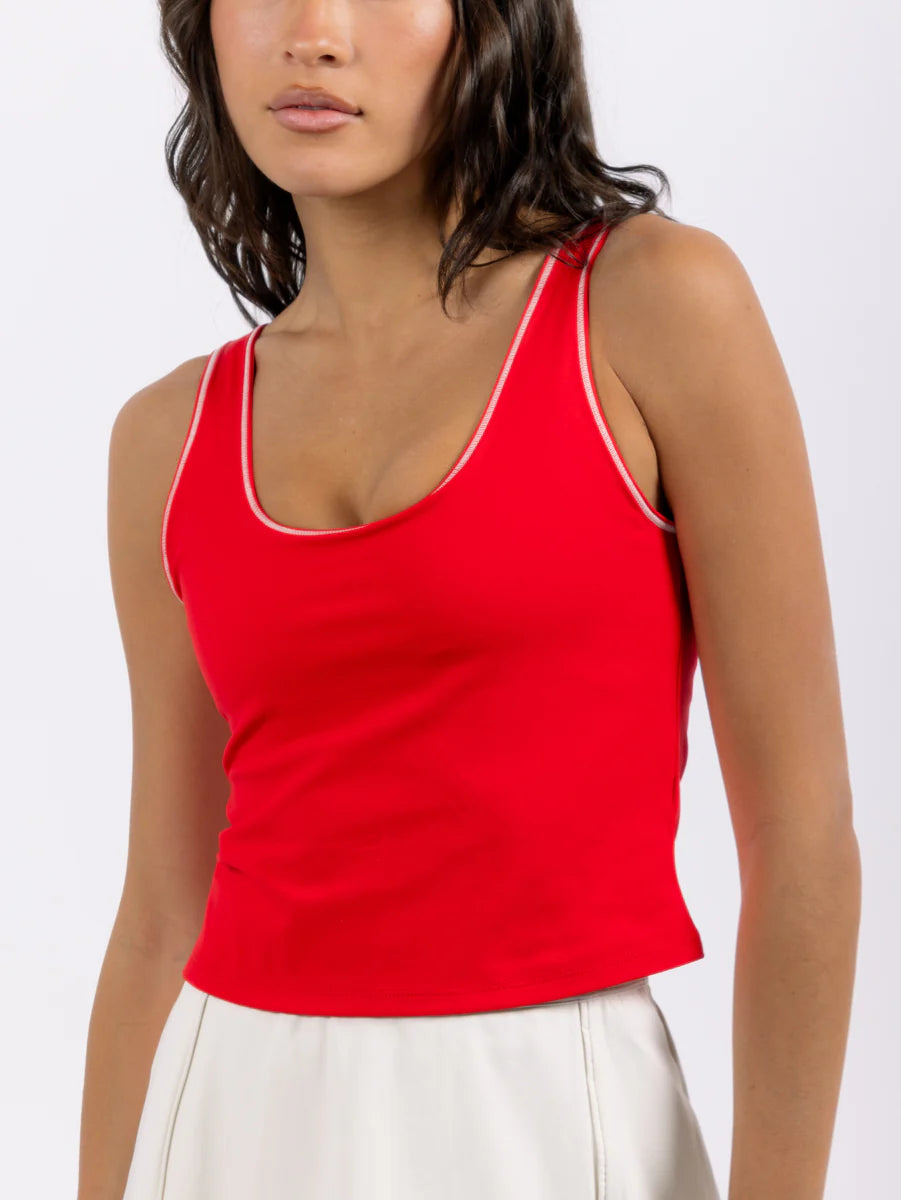 Fore Te Madelyn Tank Top - Women's Fashion Cherry Print Blouse for Casual Wear, Summer Outfits & Beach Vacations