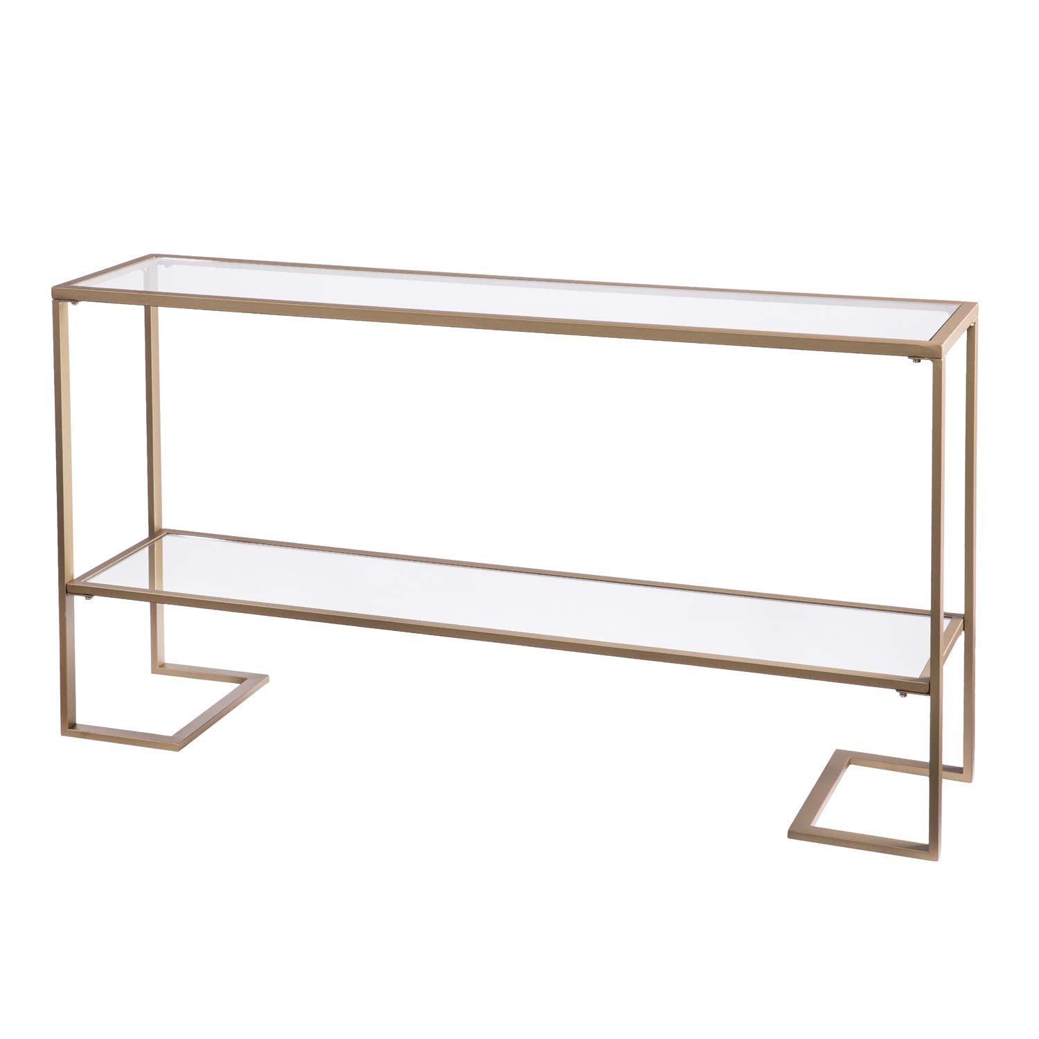 SEI FURNITURE Horten Glam Narrow Console Table - Gold Finish Entryway Table for Hallway, Living Room & Bedroom Decor