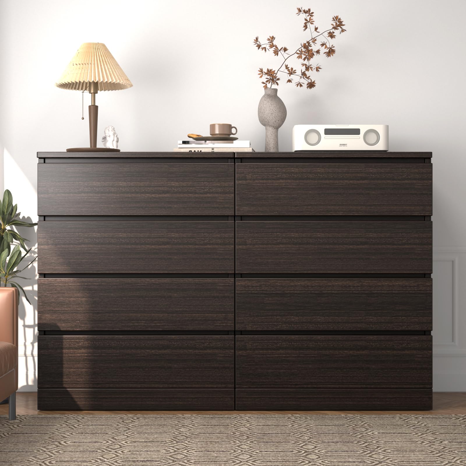 VEELIKE 15.7''x118'' Dark Wood Peel and Stick Wallpaper - Removable Waterproof Wood Grain Contact Paper, Self-Adhesive Vinyl Wrap for Cabinets, Countertops, Furniture, Shelves & Drawer Liners - Perfect for Home Renovation & DIY Decor Projects