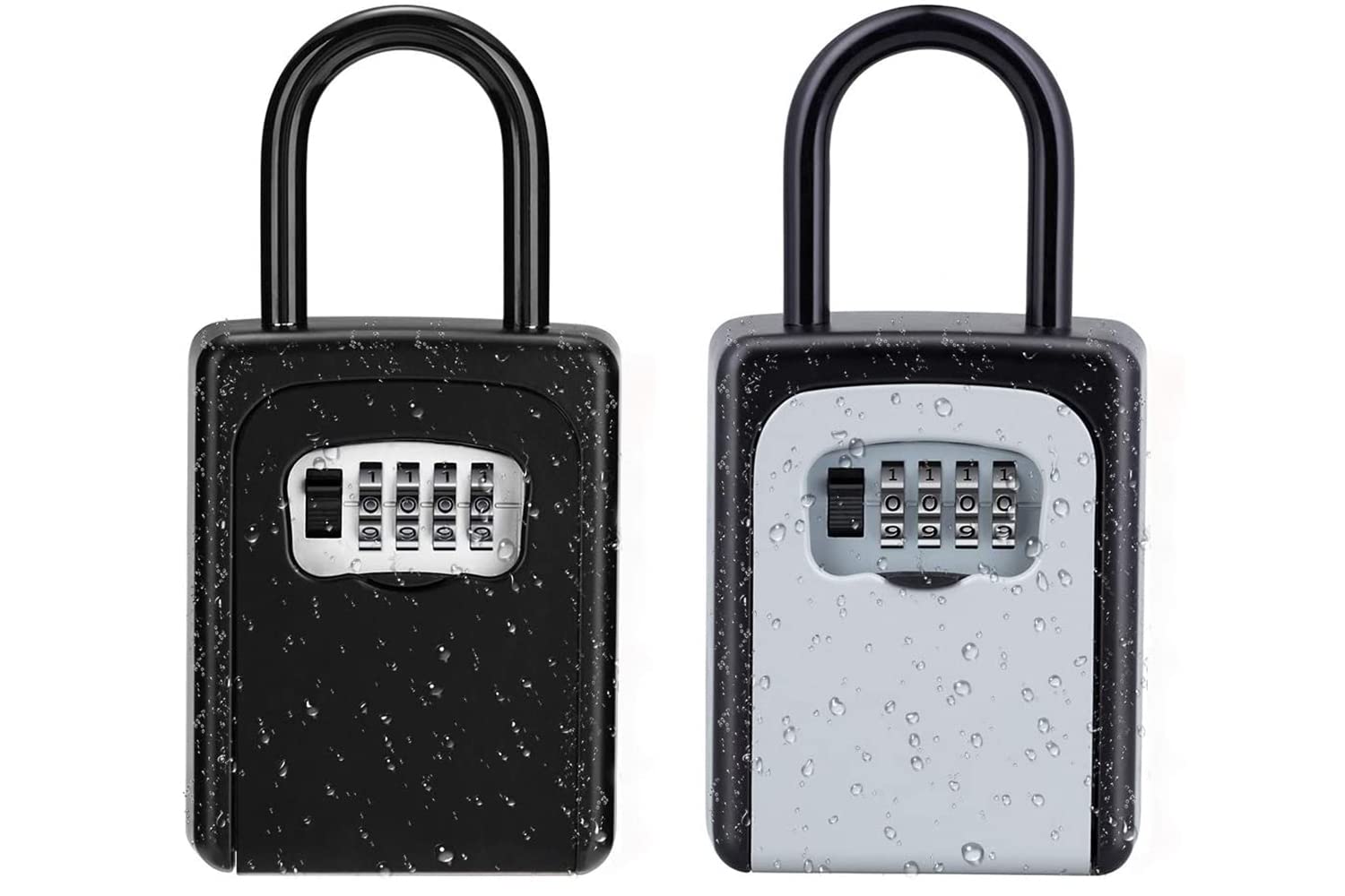 4 Digit Combination Lock Box - Secure Key Storage for Doors, Homes, Hotels & Contractors | Black & Silver | Perfect for Realtors, Vacation Rentals & Property Management